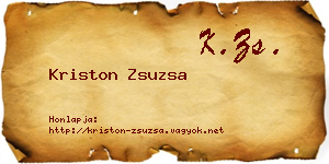 Kriston Zsuzsa névjegykártya